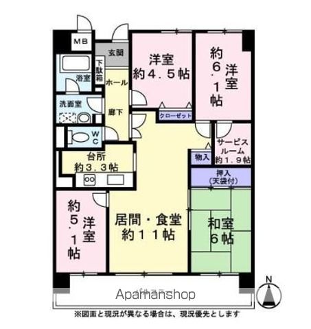西新南ハイツの間取り写真