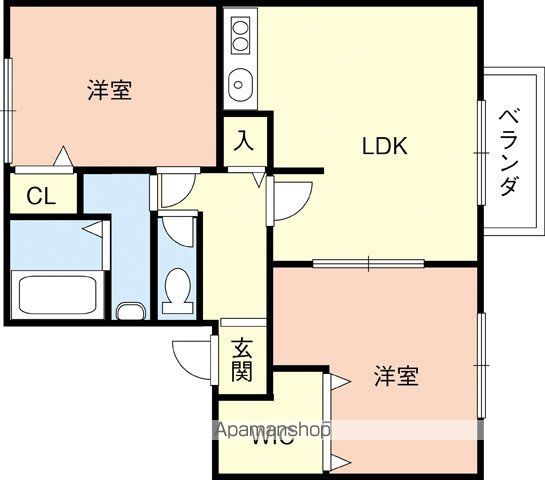 和歌山市津秦のアパートの間取り