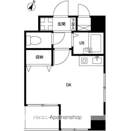 プレール市ヶ谷納戸町[1R/21.18m2]の間取図