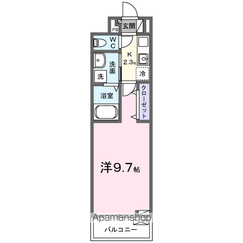グローブ[1K/28.87m2]の間取図