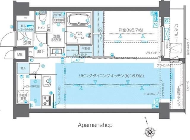 ＺＯＯＭ広尾[1LDK/53.98m2]の間取図