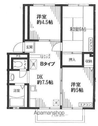 エスペラント烏山Ⅲ[3DK/47.67m2]の間取図