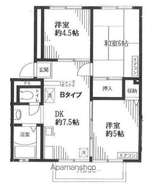 エスペラント烏山Ⅲ[3DK/47.67m2]の間取図
