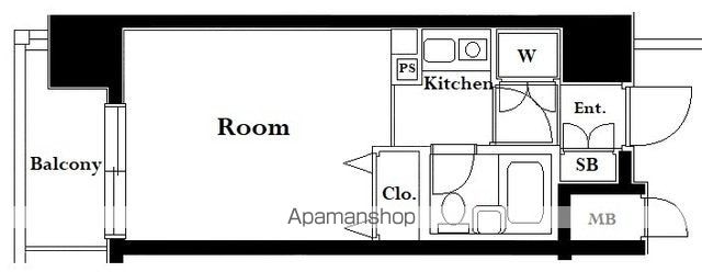 シーアイマンション新中野[1R/21.24m2]の間取図
