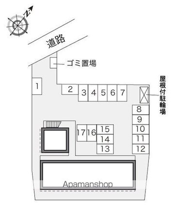 レオパレスＨＡＲＵ　Ａ[1K/23.18m2]の配置図