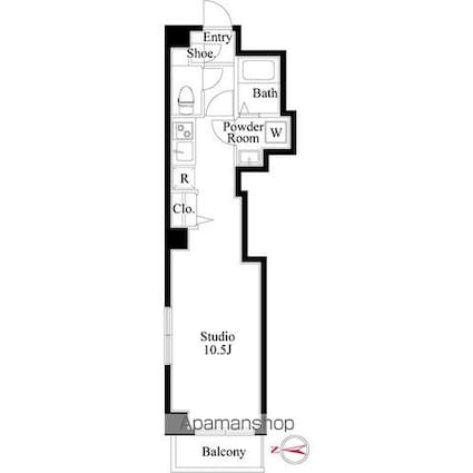 ザ・コート森下[1R/25.11m2]の間取図
