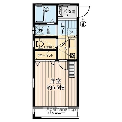 東京都江東区北砂５丁目[1K/23.19m2]の間取図