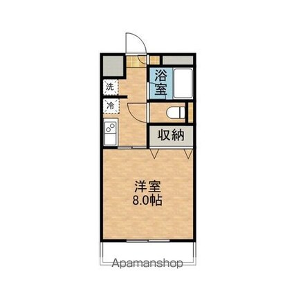 スカイハイツ[1K/25.74m2]の間取図