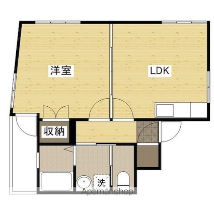 広島県広島市東区牛田本町４丁目[1LDK/32m2]の間取図