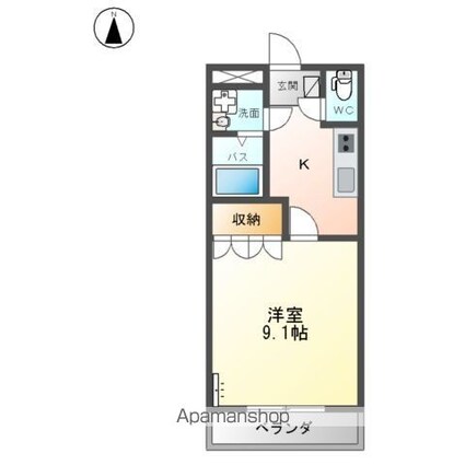 ボヌール・フルール[1K/31.02m2]の間取図