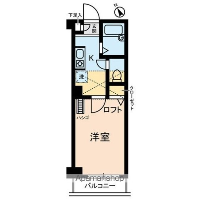 エル市ヶ谷[1K/17.25m2]の間取図
