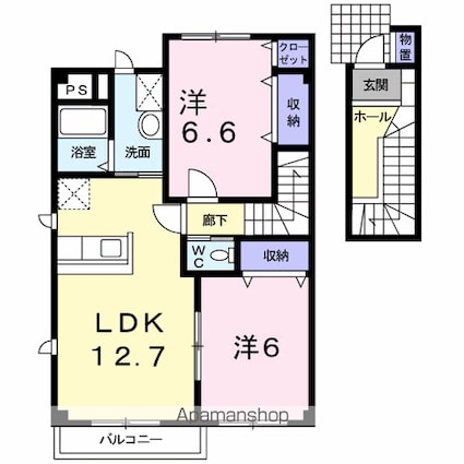 アヴニール・宮島　Ａ[2LDK/67.67m2]の間取図