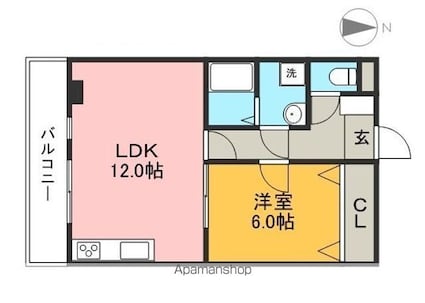 アバンギャルド　愛ランド[1LDK/49.34m2]の間取図