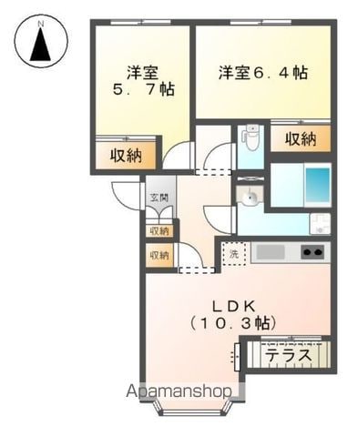 【岩出市桜台のアパートの間取り】