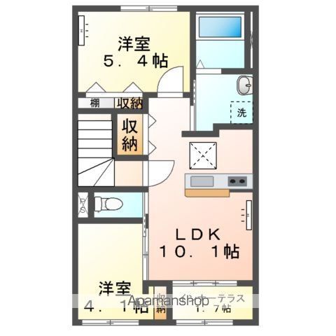 仮）田尻１丁目アパート工事の間取り