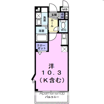 セントレ青山[1R/27.25m2]の間取図