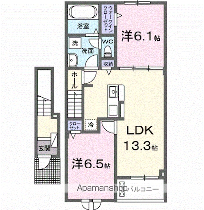 シェーネ　グランツ[2LDK/59.58m2]の間取図