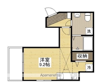 広島県広島市中区小網町[1R/25.3m2]の間取図