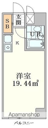 スカイコート西新宿[1K/19.44m2]の間取図