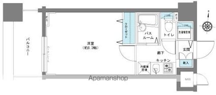 フェニックス八王子弐番館[1K/23.98m2]の間取図
