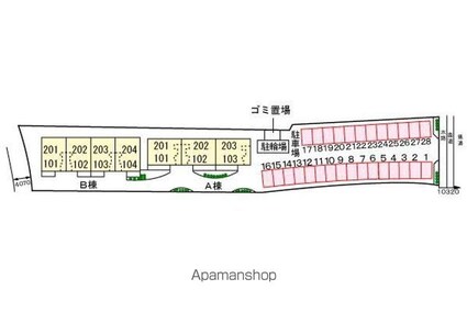 モーダフィオーレＢ[2LDK/56.26m2]の配置図