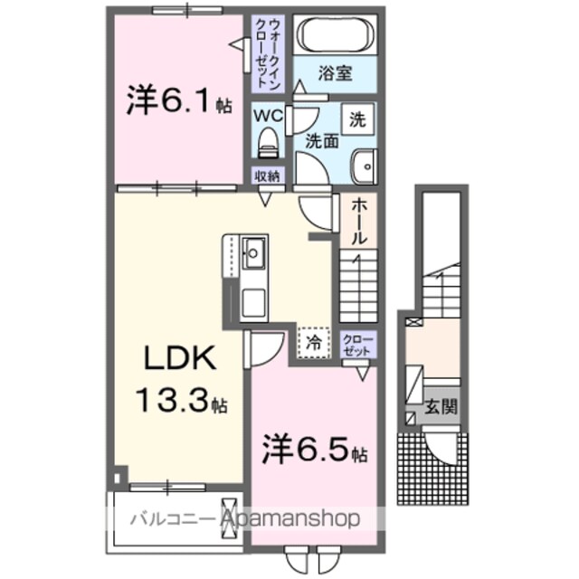 マ・メゾンⅡ[2LDK/59.58m2]の間取図