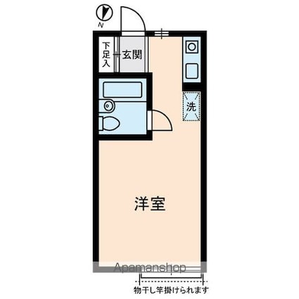 ソレイユ経堂[1R/16.2m2]の間取図