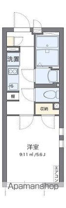 クレイノポラリスⅡ[1K/20.29m2]の間取図