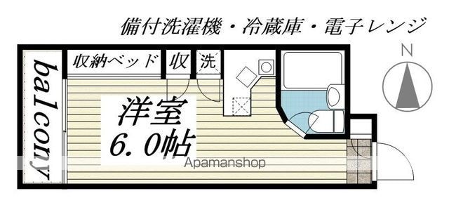 ラ・パルフェ・ド・コントゥール[1R/18.2m2]の間取図