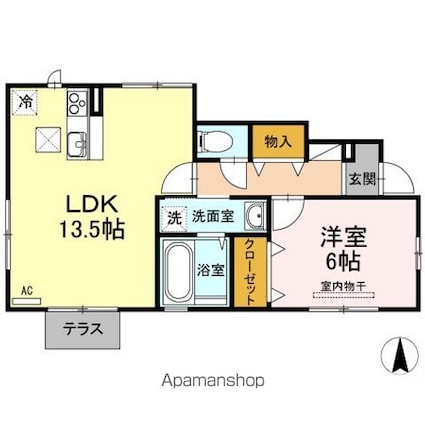 ユートピア[1LDK/47.95m2]の間取図