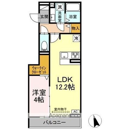 セレスティア長良　イースト[1LDK/41.1m2]の間取図