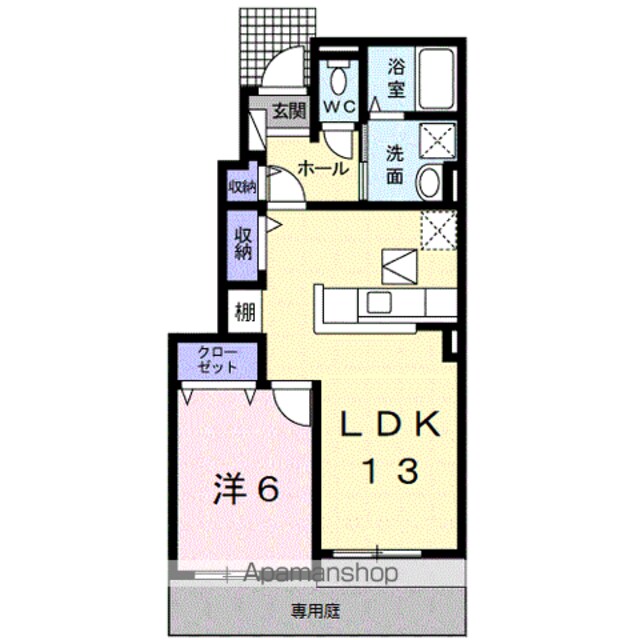 和歌山県和歌山市吉原[1LDK/45.82m2]の間取図