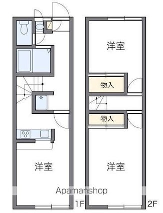 レオパレスＭ[2DK/49.68m2]の間取図