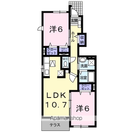 ブランシェＡ[2LDK/55.42m2]の間取図