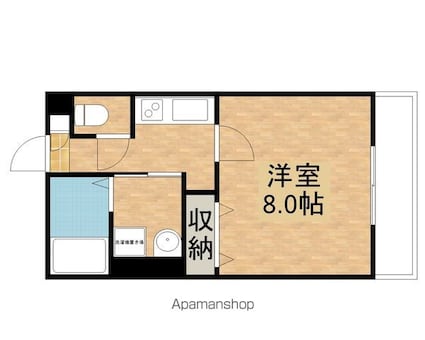 クローバーコート[1K/27m2]の間取図
