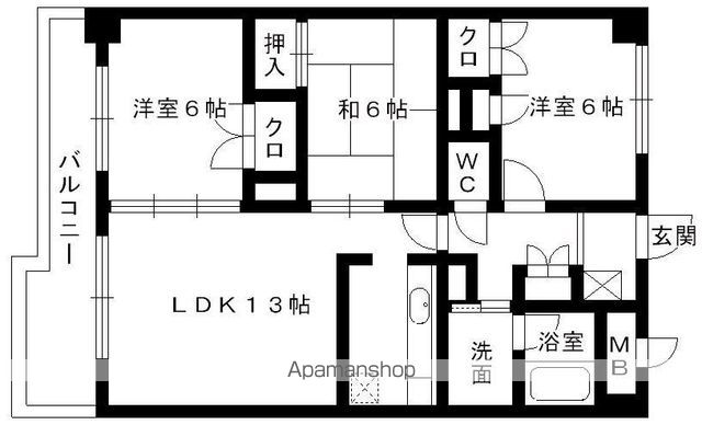 【福岡市東区松崎のマンションの間取り】