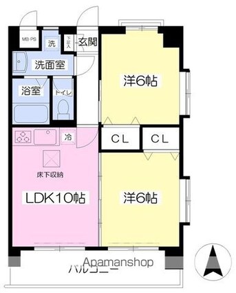 ルネス余戸[2LDK/51.03m2]の間取図
