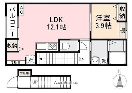 エクスパンドＫＩＴＡ[1LDK/43.36m2]の間取図