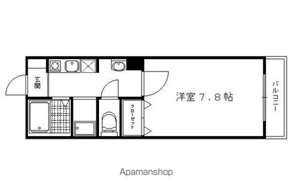 メゾン・ドゥ・ブーシェ衣笠[1K/24.38m2]の間取図