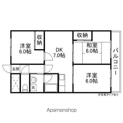 滋賀県彦根市平田町[3DK/60m2]の間取図