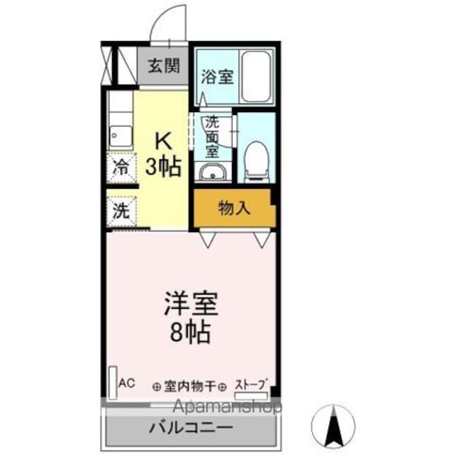 ルグラン花園[1K/27.75m2]の間取図