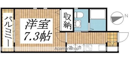 東京都国分寺市本多４丁目[1K/25.76m2]の間取図