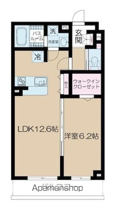 ヴァンベール光が丘公園[1LDK/43.26m2]の間取図