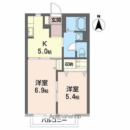 フェニックスＢ[2K/40m2]の間取図