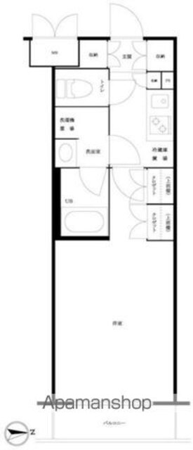 ルーブル三軒茶屋伍番館[1K/25.52m2]の間取図