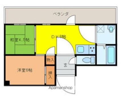 アイビーフラッツ[2DK/38.21m2]の間取図