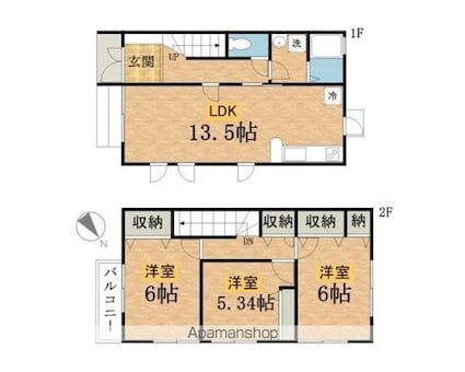 アマーレＣ[3LDK/79.1m2]の間取図