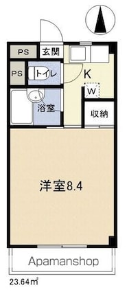 エーブル２１[1K/23.64m2]の間取図