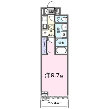 ジュネス　エアリー[1K/28.87m2]の間取図