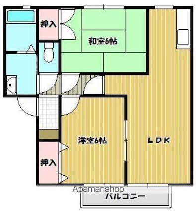 グリーンヴィラ宮武Ｆ棟[2LDK/52.64m2]の間取図
